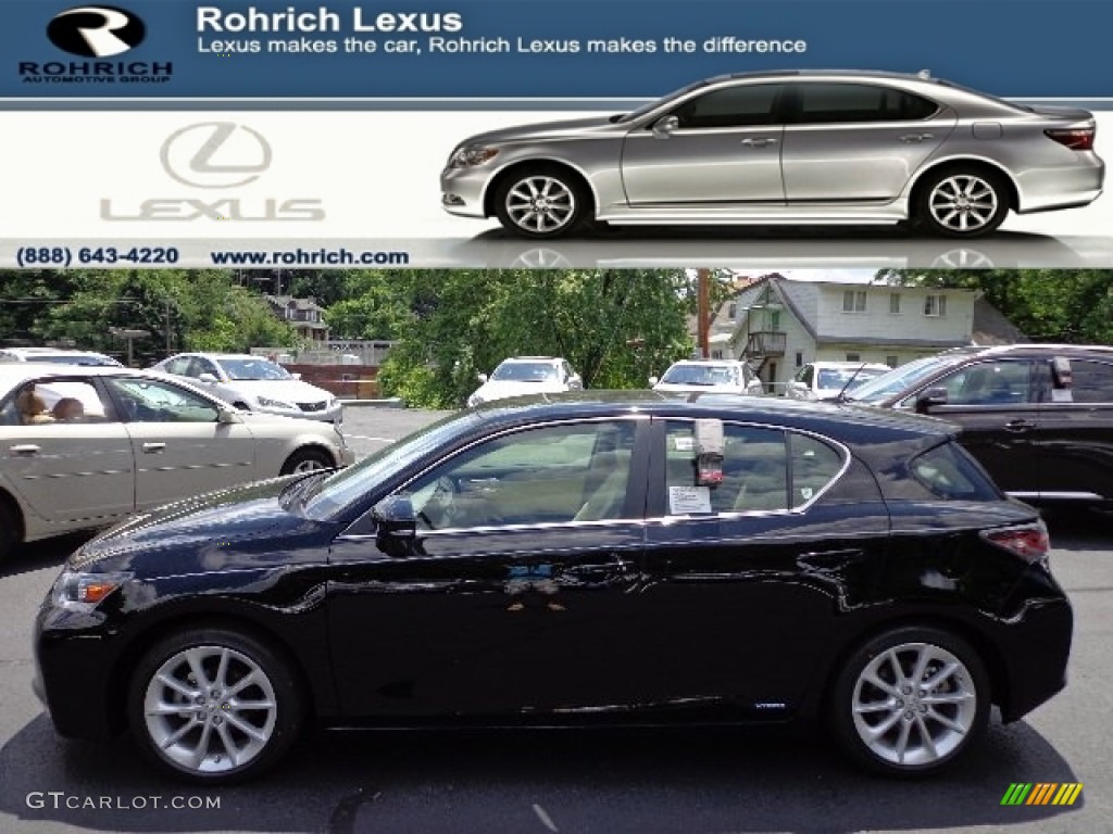 2012 CT 200h Hybrid Premium - Obsidian Black / Ecru Nuluxe photo #1