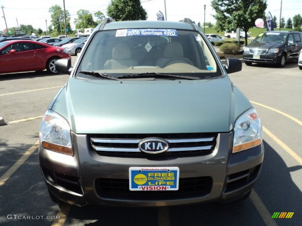 2008 Sportage LX V6 4x4 - Royal Jade Green Metallic / Beige photo #29