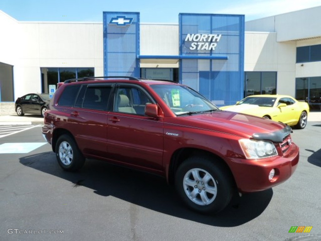 2002 Highlander Limited 4WD - Sundown Red Pearl / Charcoal photo #1