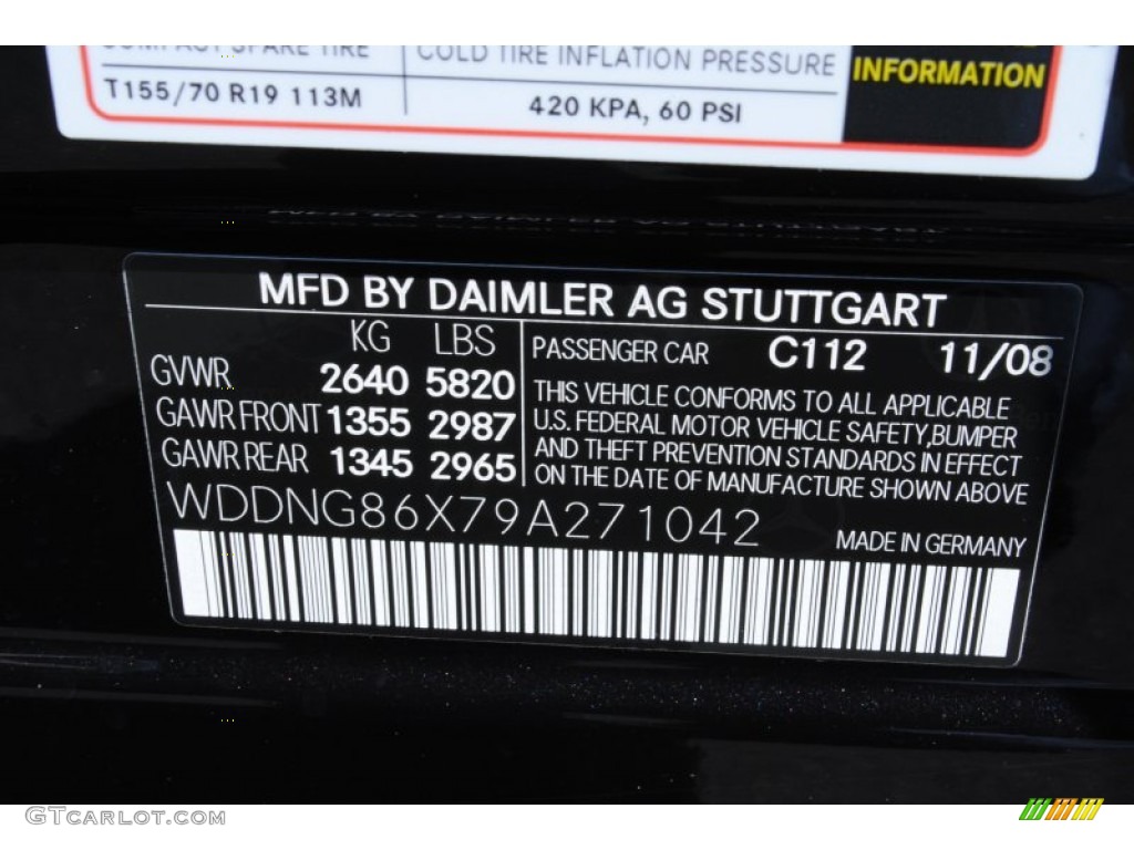 2009 S Color Code 112 for Majestic Black Metallic Photo #66399089
