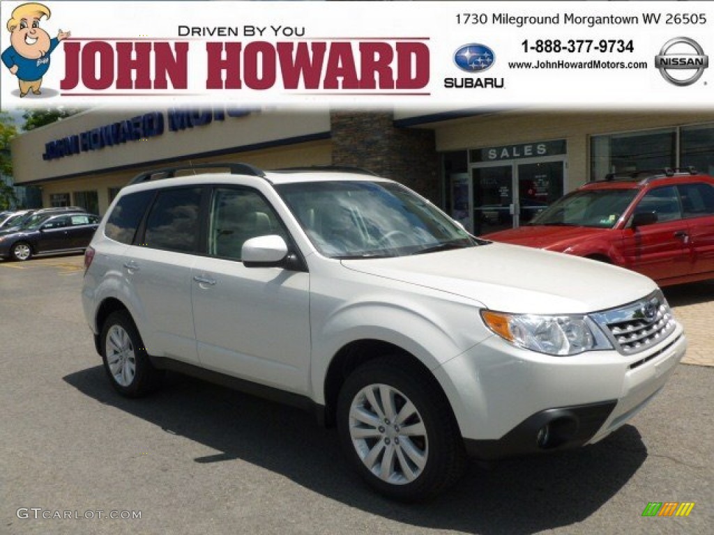 2012 Forester 2.5 X Premium - Satin White Pearl / Platinum photo #1