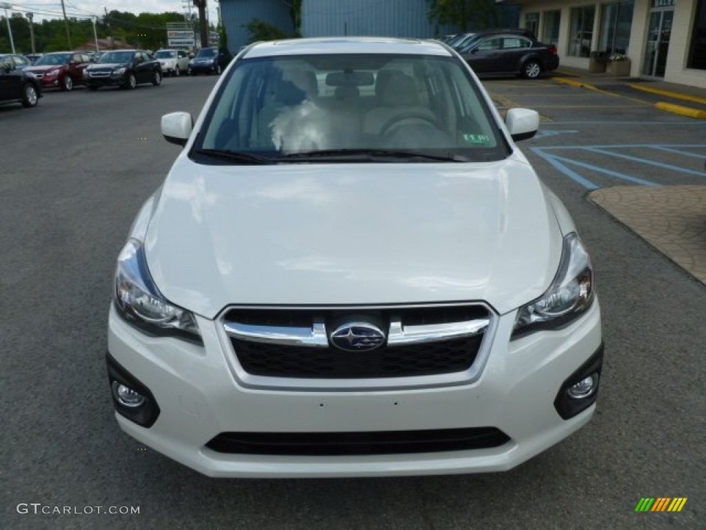 2012 Impreza 2.0i Premium 4 Door - Satin White Pearl / Ivory photo #2