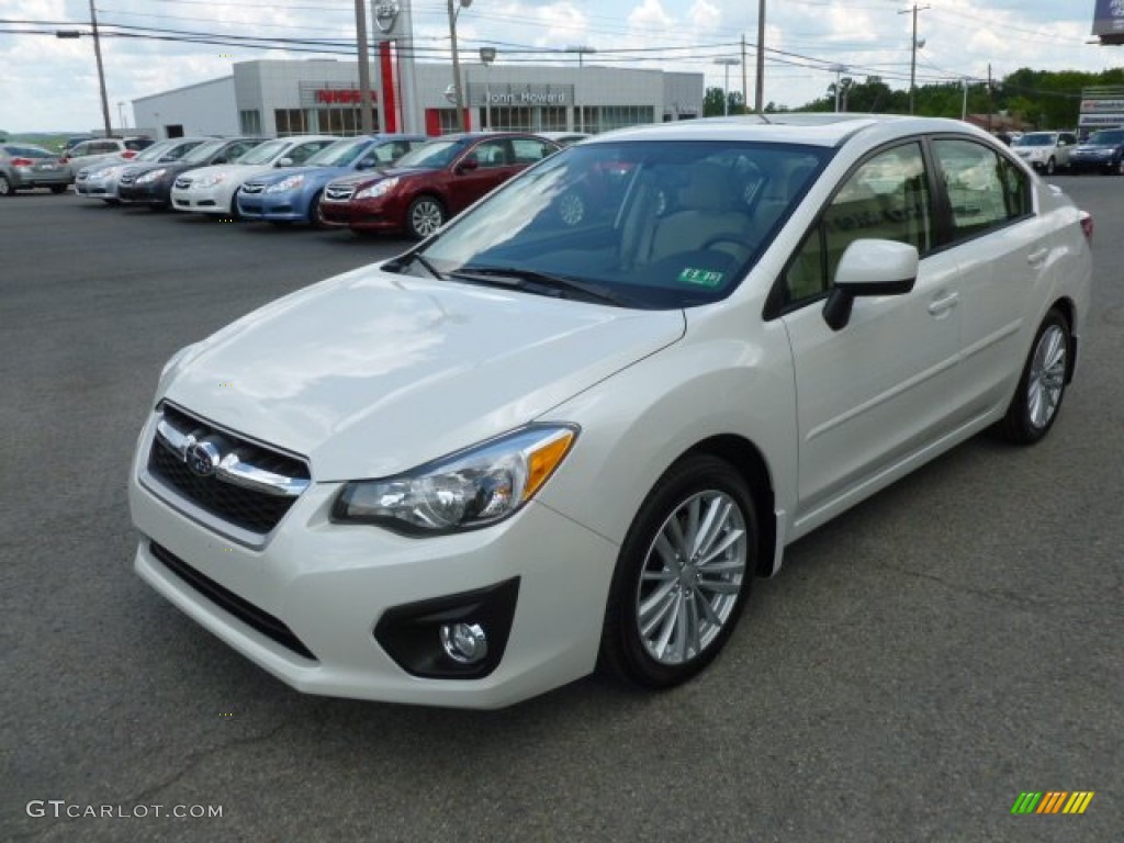 2012 Impreza 2.0i Premium 4 Door - Satin White Pearl / Ivory photo #3