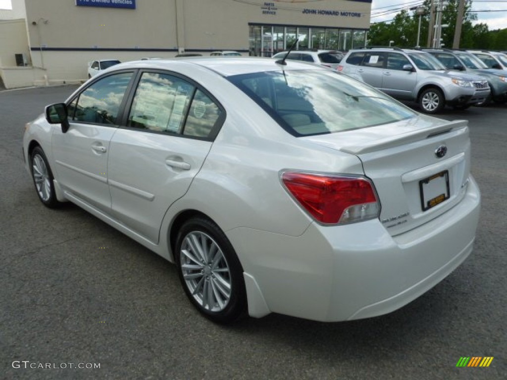 2012 Impreza 2.0i Premium 4 Door - Satin White Pearl / Ivory photo #4