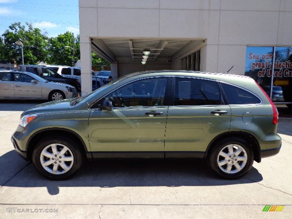 2009 CR-V EX 4WD - Green Tea Metallic / Ivory photo #2