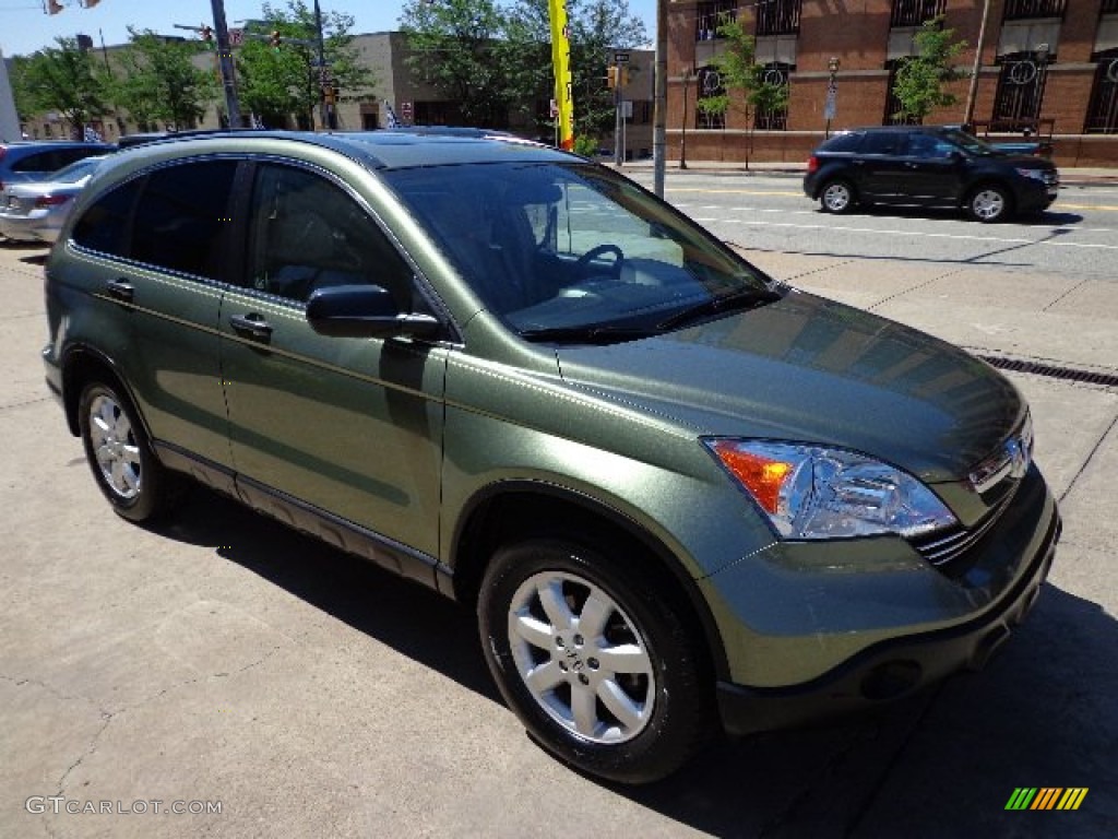 2009 CR-V EX 4WD - Green Tea Metallic / Ivory photo #3