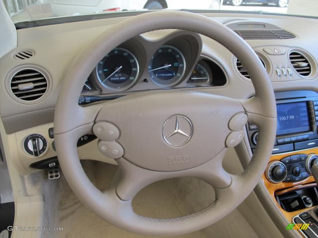 2006 Mercedes-Benz SL 500 Roadster Stone Steering Wheel Photo #66404645