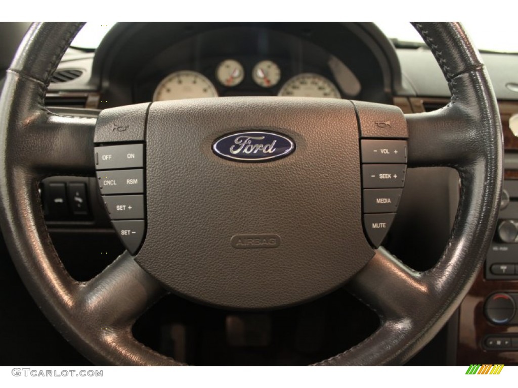 2005 Ford Five Hundred Limited Black Steering Wheel Photo #66405944