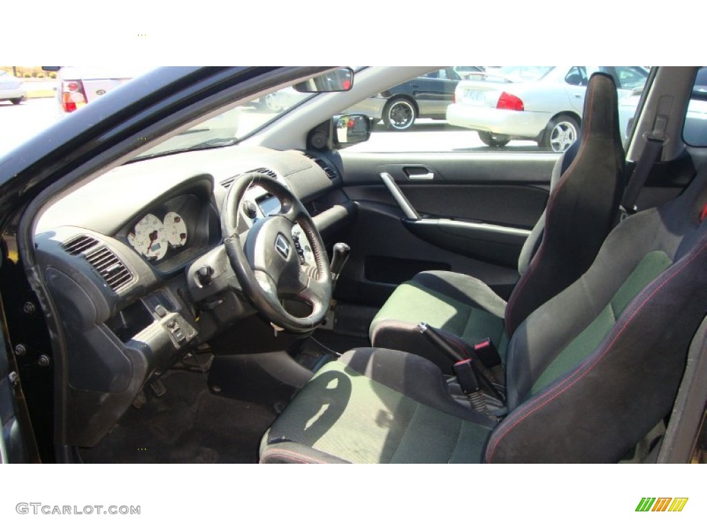 Black Interior 2004 Honda Civic Si Coupe Photo #66406584