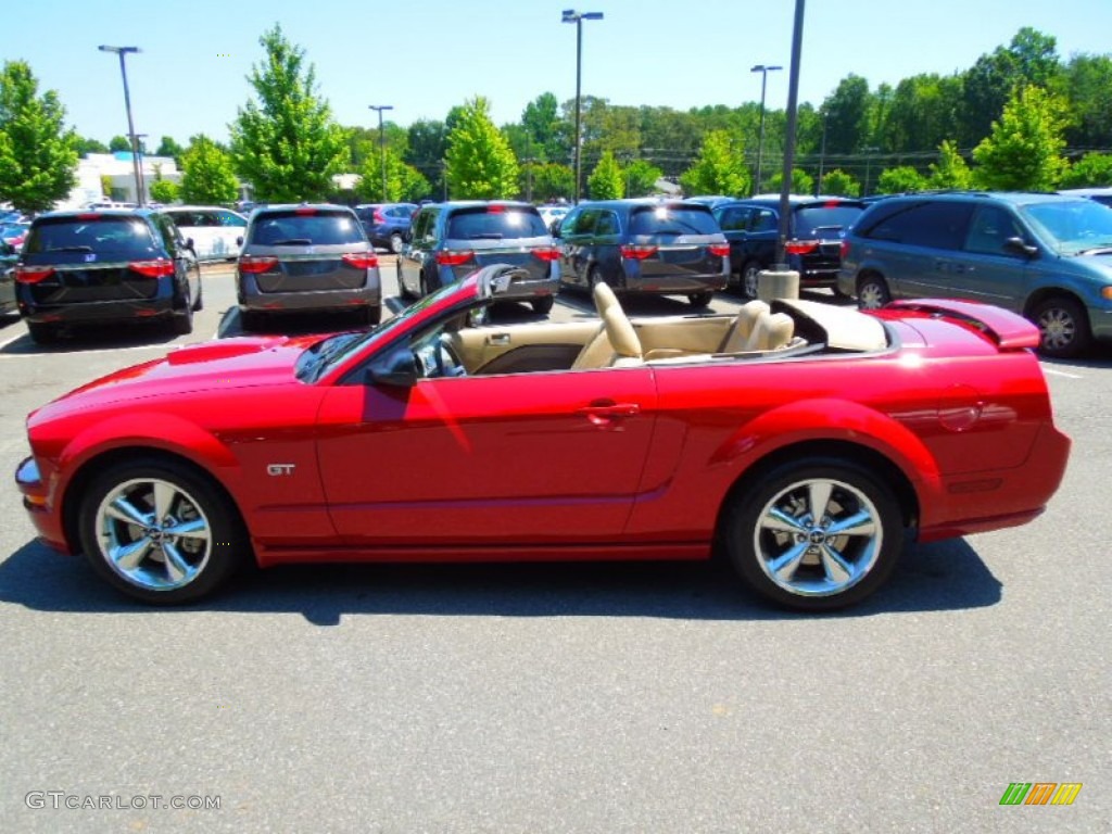 2008 Mustang GT Premium Convertible - Dark Candy Apple Red / Medium Parchment photo #24