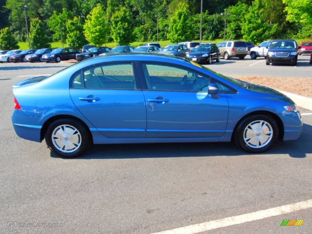 2009 Civic Hybrid Sedan - Atomic Blue Metallic / Beige photo #6