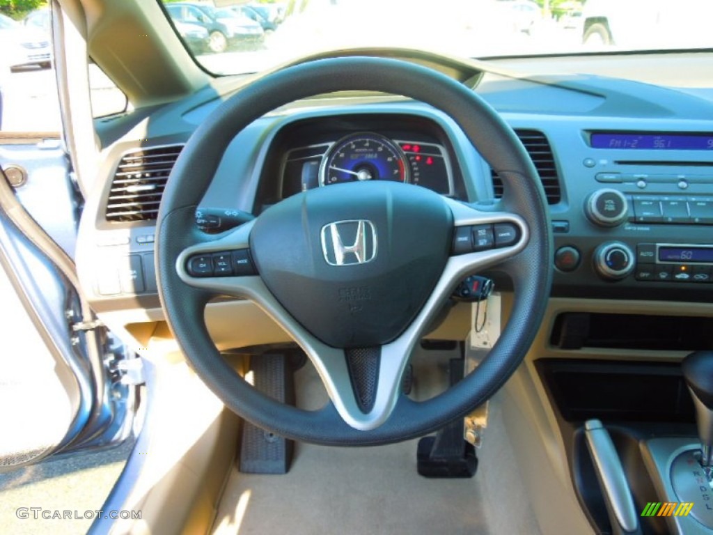 2009 Civic Hybrid Sedan - Atomic Blue Metallic / Beige photo #14