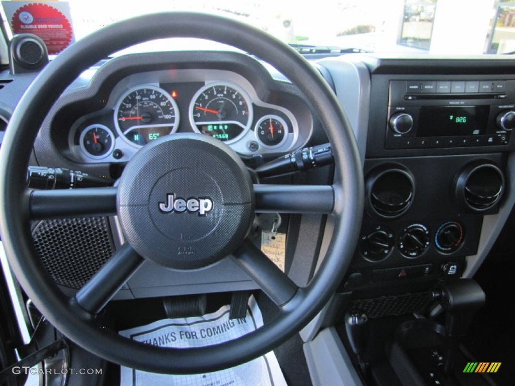 2010 Jeep Wrangler Sport 4x4 Dark Slate Gray/Medium Slate Gray Steering Wheel Photo #66408885