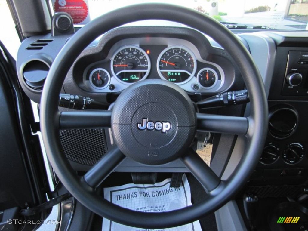 2010 Jeep Wrangler Sport 4x4 Dark Slate Gray/Medium Slate Gray Steering Wheel Photo #66408891