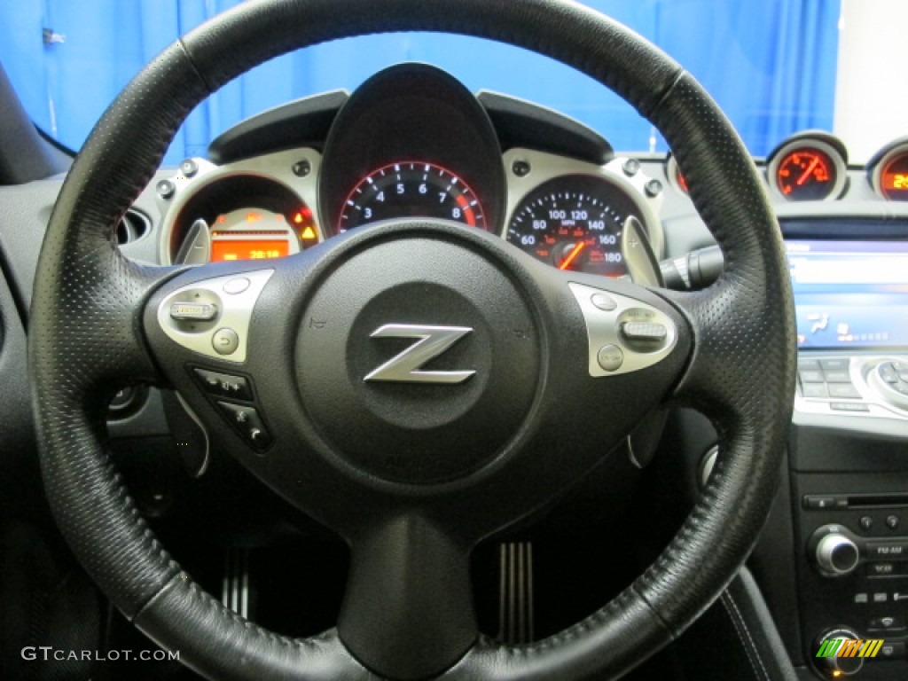 2009 Nissan 370Z Sport Touring Coupe Black Leather Steering Wheel Photo #66410533