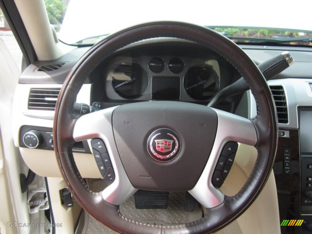 2007 Cadillac Escalade EXT AWD Cocoa/Light Cashmere Steering Wheel Photo #66411385