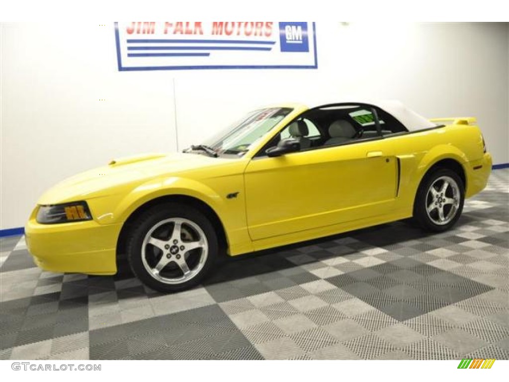 2003 Mustang GT Convertible - Zinc Yellow / Ivory White photo #4