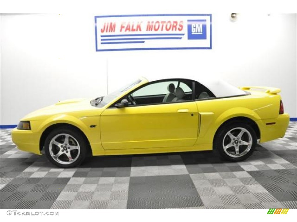 2003 Mustang GT Convertible - Zinc Yellow / Ivory White photo #7