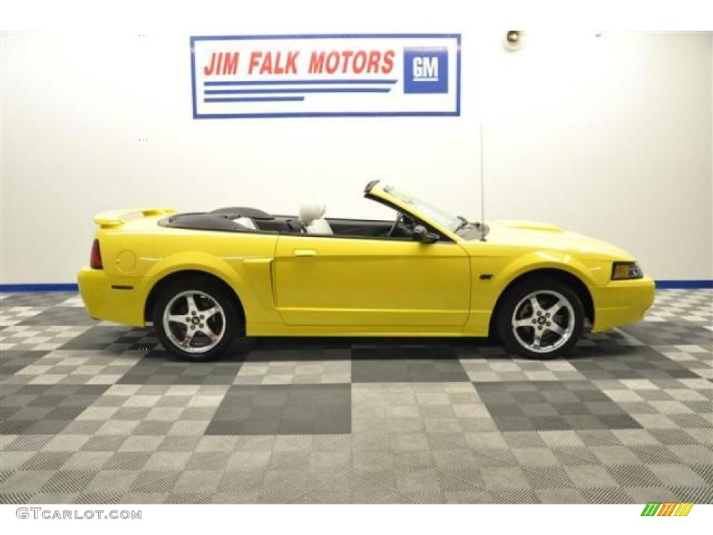 2003 Mustang GT Convertible - Zinc Yellow / Ivory White photo #25
