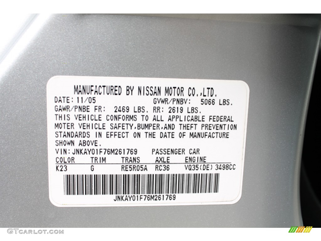 2006 M Color Code K23 for Liquid Platinum Metallic Photo #66416845