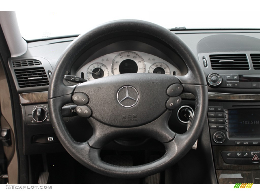 2008 Mercedes-Benz E 350 Sedan Black Steering Wheel Photo #66416898