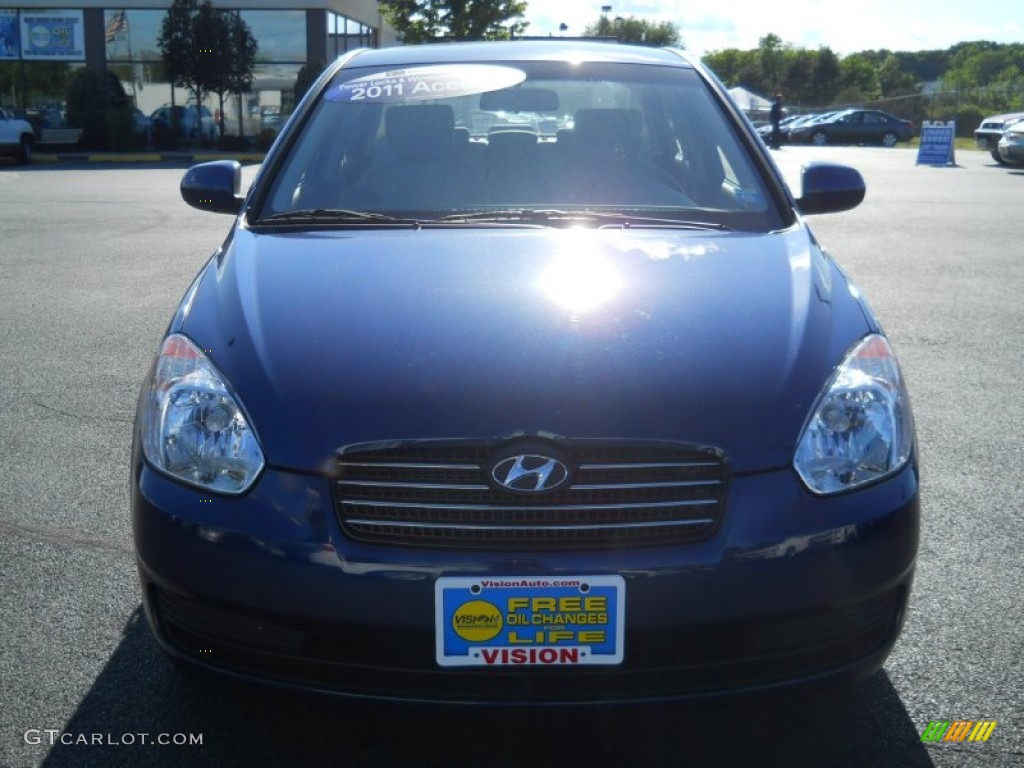 2011 Accent GLS 4 Door - Dark Sapphire Blue / Gray photo #10