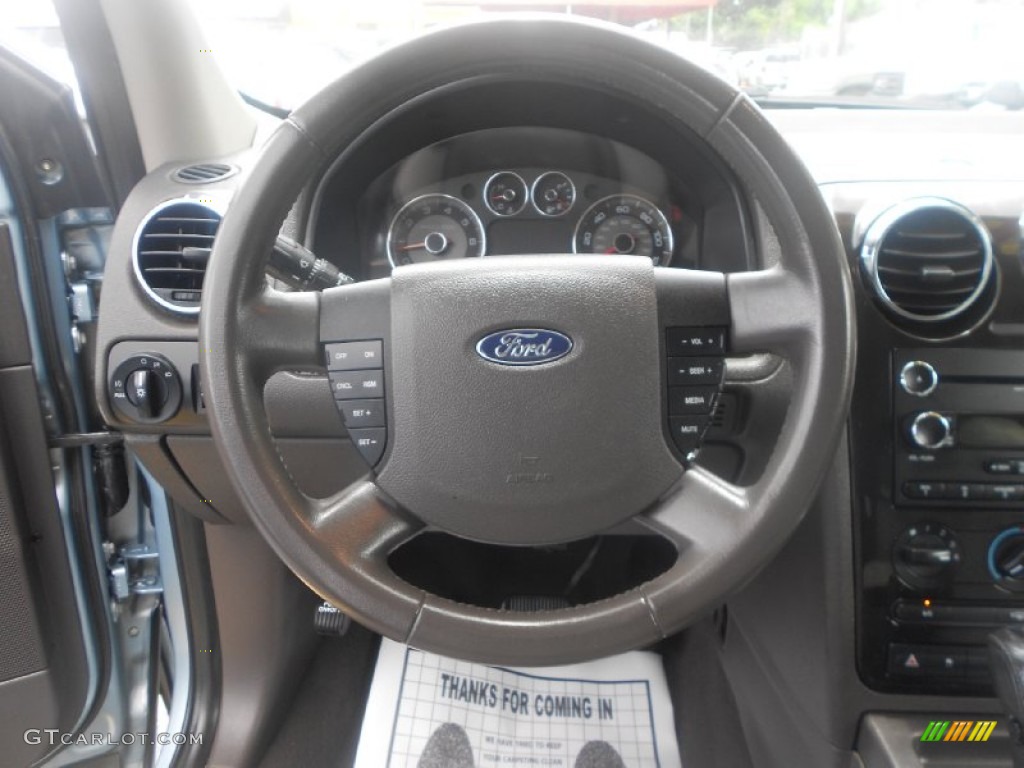 2008 Ford Taurus X SEL Medium Light Stone Steering Wheel Photo #66419371