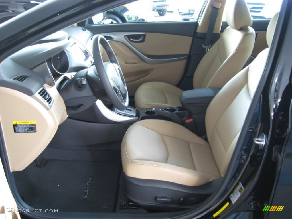 2013 Elantra Limited - Midnight Black / Beige photo #14