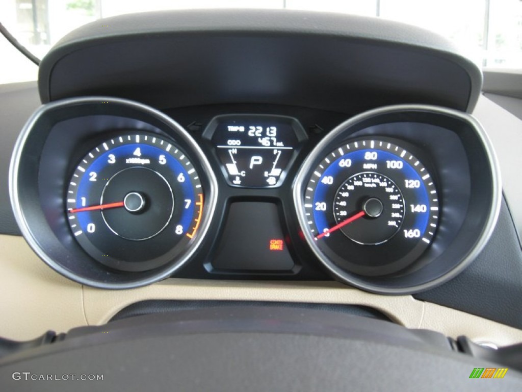 2013 Elantra Limited - Midnight Black / Beige photo #29