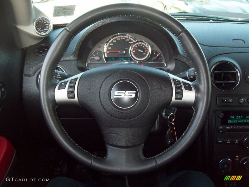 2008 Chevrolet HHR SS Ebony Black/Red Steering Wheel Photo #66423829