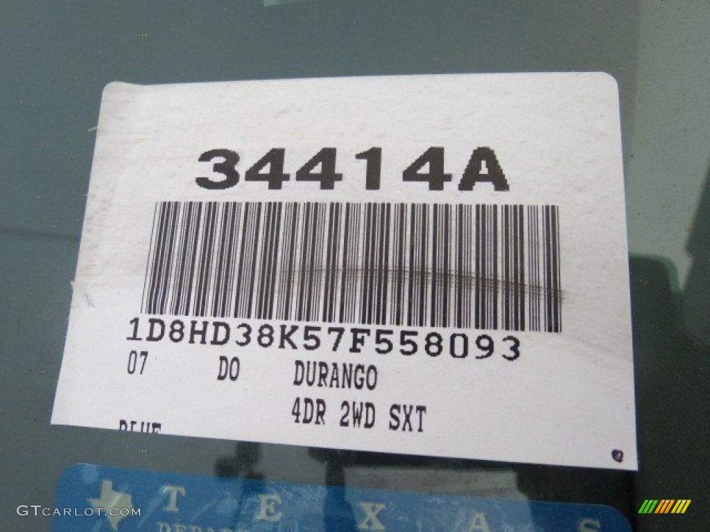 2007 Durango SXT - Steel Blue Metallic / Dark Slate Gray/Light Slate Gray photo #19