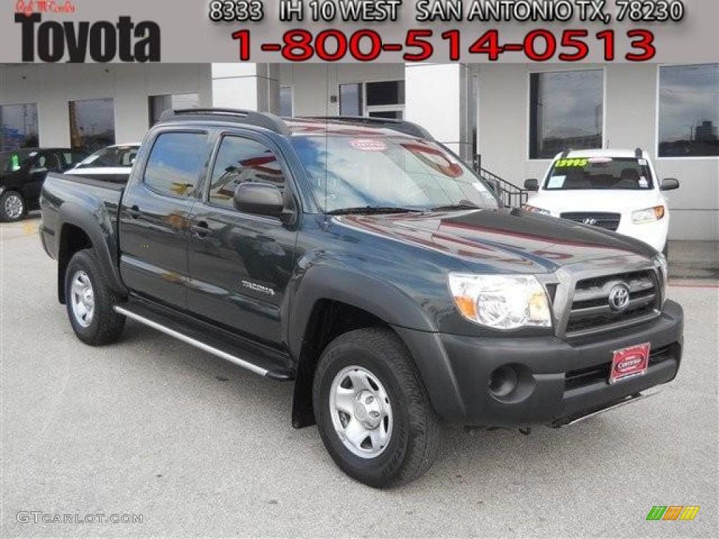 2009 Tacoma V6 PreRunner Double Cab - Super White / Graphite Gray photo #1