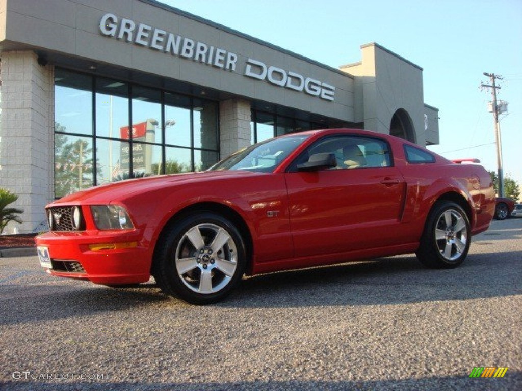 2007 Mustang GT Premium Coupe - Torch Red / Medium Parchment photo #2