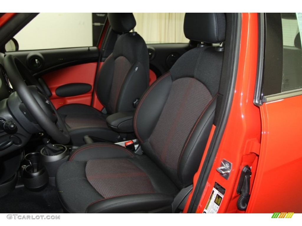 Pure Red Leather/Cloth Interior 2012 Mini Cooper Countryman Photo #66426853