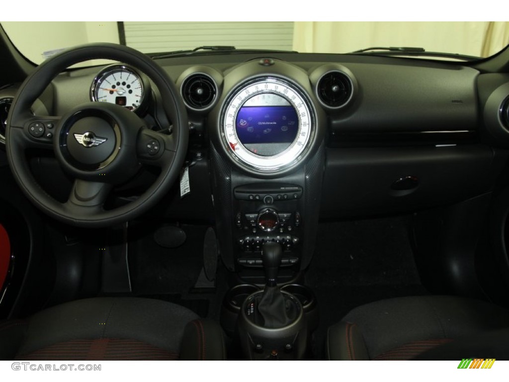 2012 Mini Cooper Countryman Pure Red Leather/Cloth Dashboard Photo #66426859