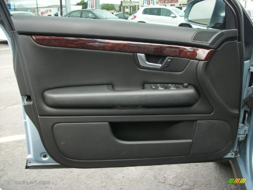 2003 Audi A4 3.0 quattro Sedan Ebony Door Panel Photo #66427003