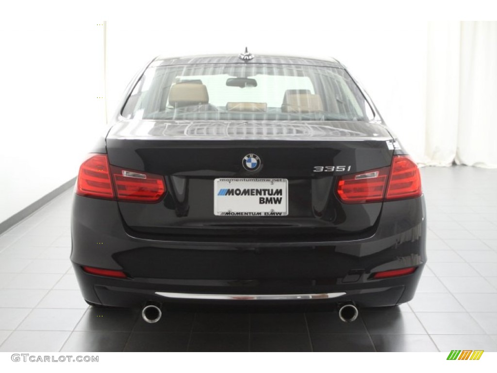 2012 3 Series 335i Sedan - Black Sapphire Metallic / Saddle Brown photo #7