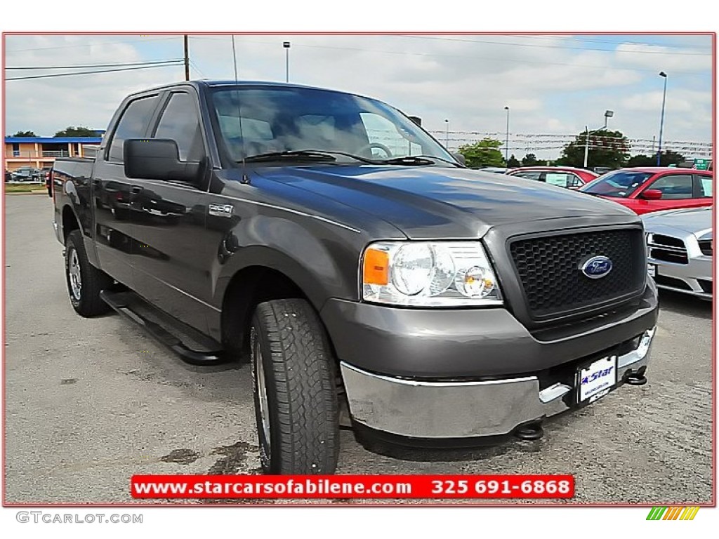 2005 F150 XLT SuperCrew 4x4 - Dark Shadow Grey Metallic / Medium Flint/Dark Flint Grey photo #14