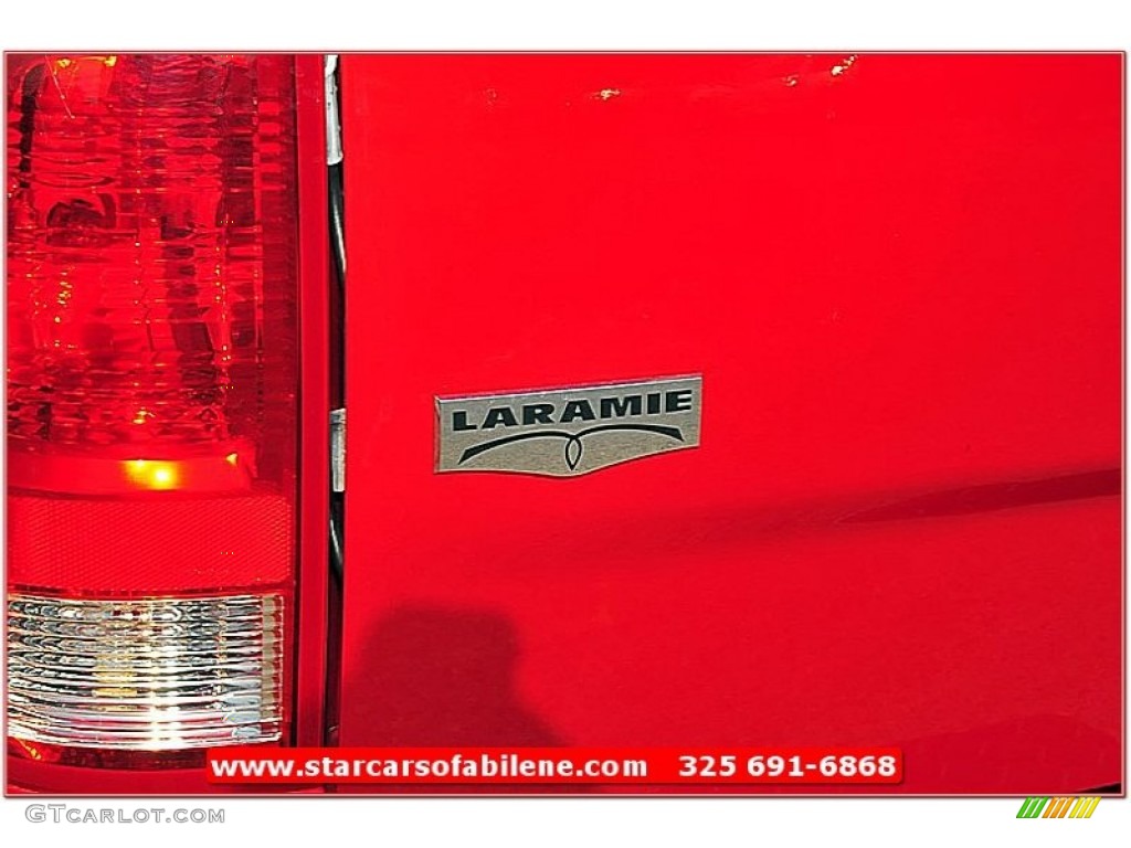 2010 Ram 1500 Laramie Crew Cab - Inferno Red Crystal Pearl / Light Pebble Beige/Bark Brown photo #6