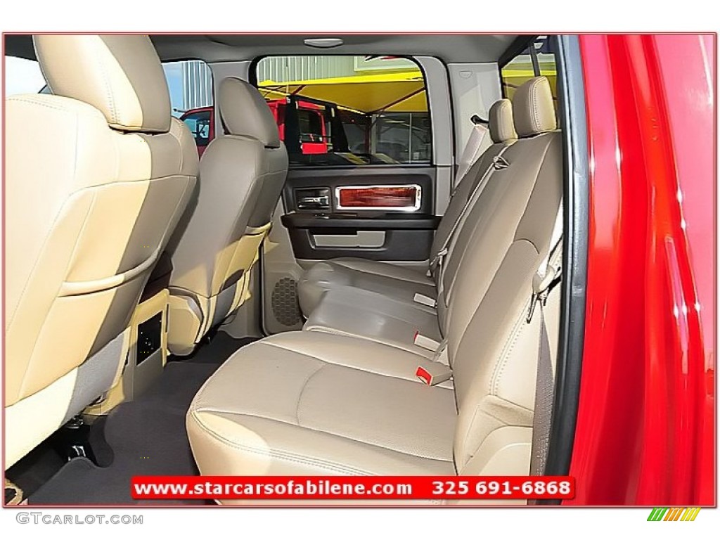 2010 Ram 1500 Laramie Crew Cab - Inferno Red Crystal Pearl / Light Pebble Beige/Bark Brown photo #50