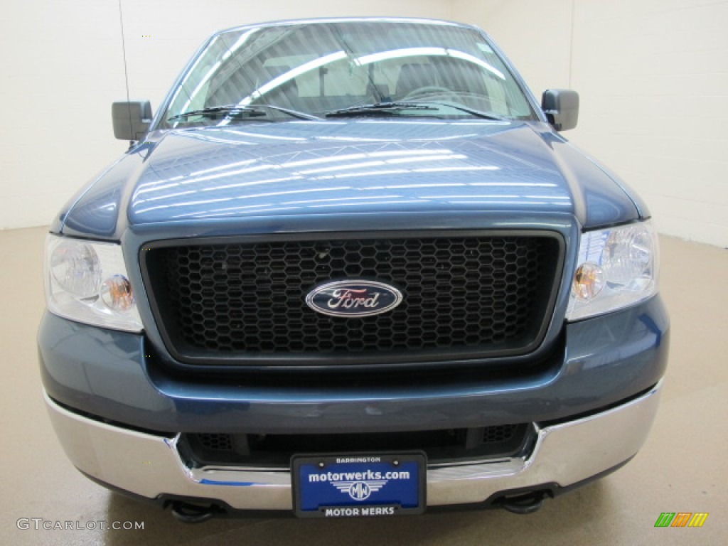 2005 F150 XLT SuperCab 4x4 - Medium Wedgewood Blue Metallic / Medium Flint Grey photo #2