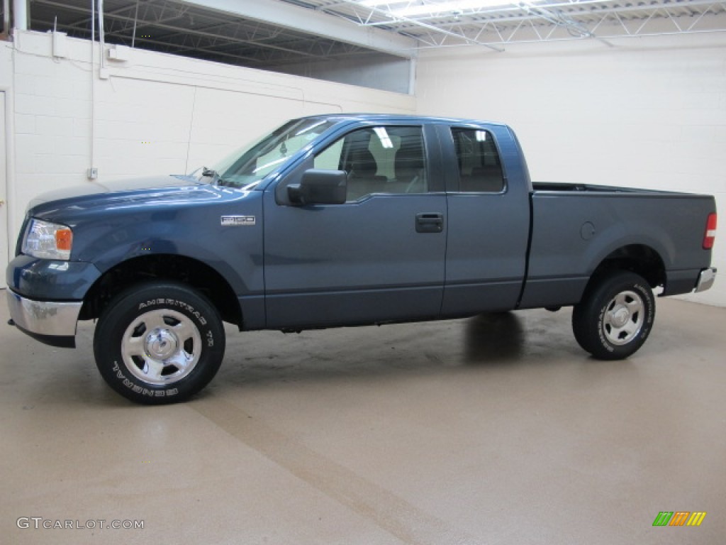 2005 F150 XLT SuperCab 4x4 - Medium Wedgewood Blue Metallic / Medium Flint Grey photo #5