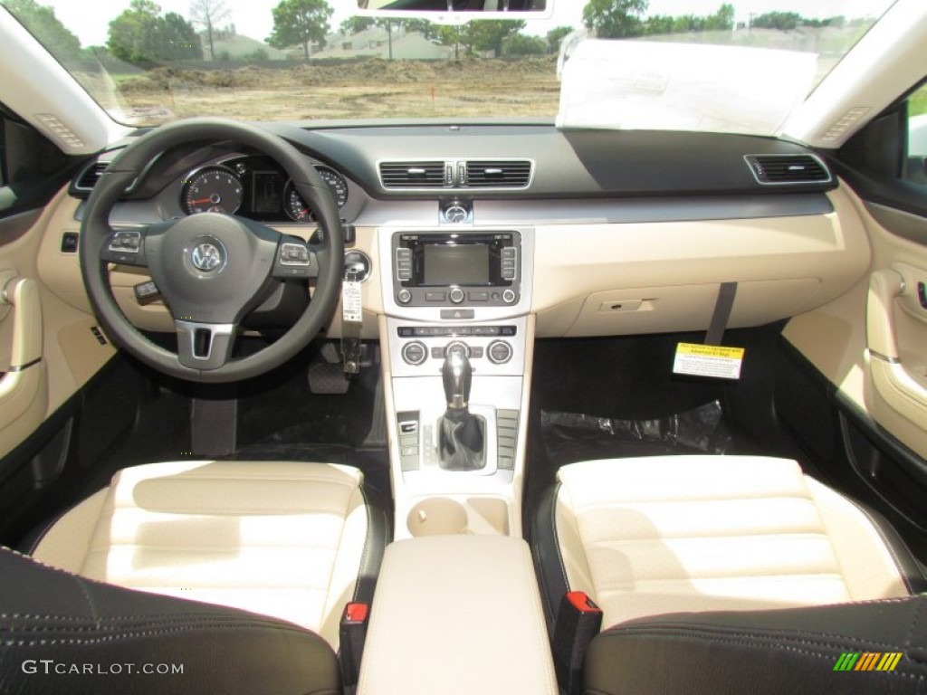 2013 Volkswagen CC Lux Desert Beige/Black Dashboard Photo #66430927