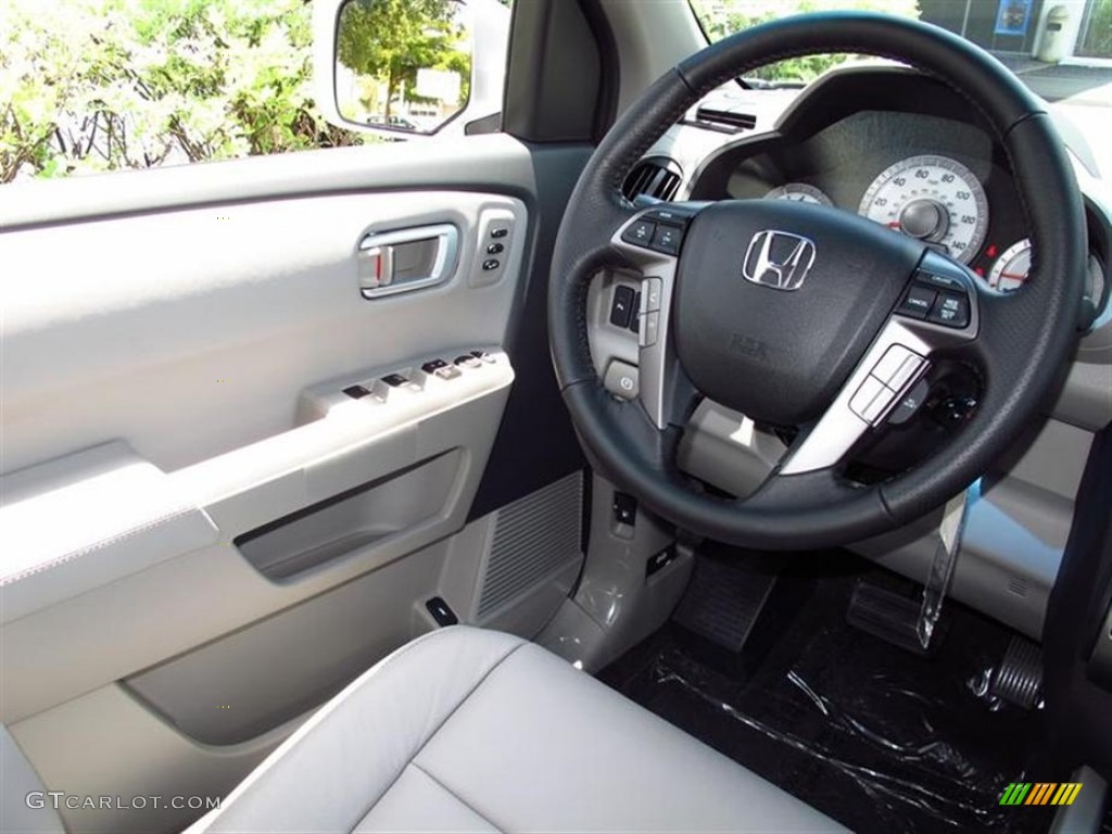 2012 Honda Pilot Touring Gray Steering Wheel Photo #66432620