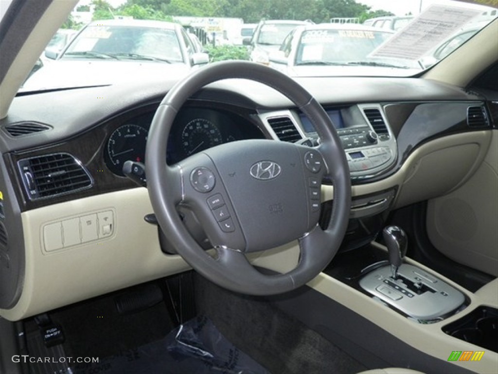 2011 Hyundai Genesis 3.8 Sedan Cashmere Steering Wheel Photo #66433577