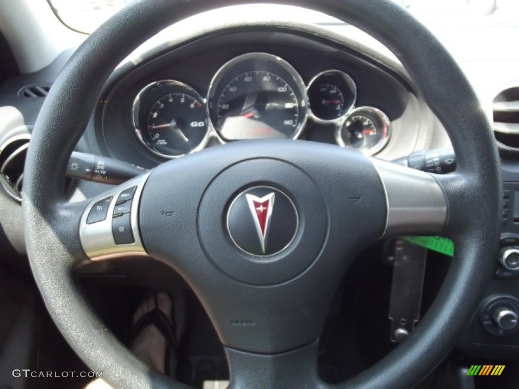 2006 Pontiac G6 GTP Sedan Ebony Steering Wheel Photo #66435149