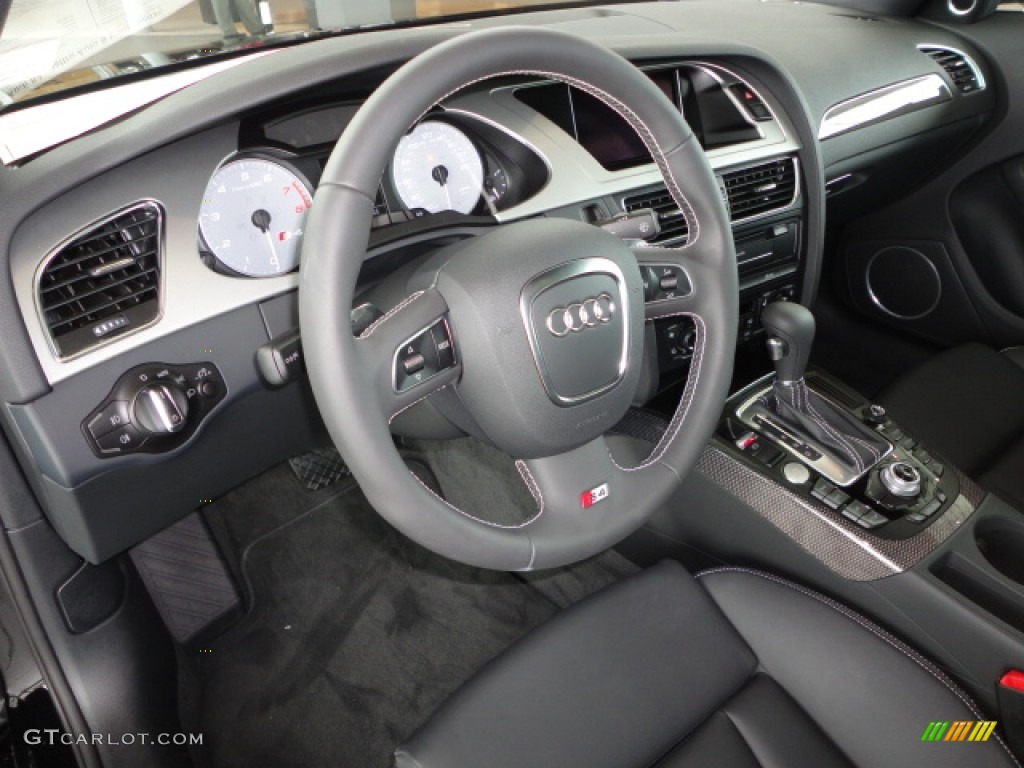 2012 Audi S4 3.0T quattro Sedan Black/Black Steering Wheel Photo #66435935