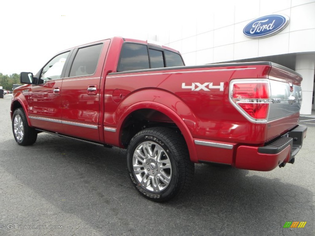 2010 F150 Platinum SuperCrew 4x4 - Red Candy Metallic / Sienna Brown Leather/Black photo #38