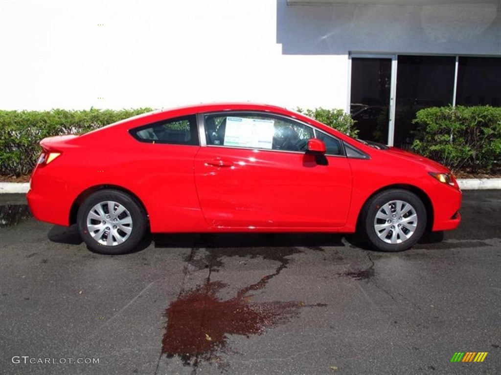 2012 Civic LX Coupe - Rallye Red / Gray photo #2
