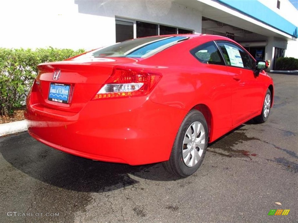 2012 Civic LX Coupe - Rallye Red / Gray photo #3
